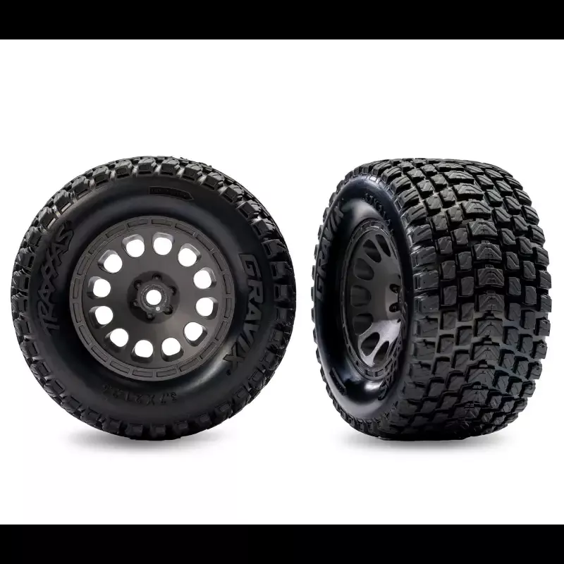 Gray Front Mini XRT Wheels w/ Gravix Tires (2) :10772-Gray