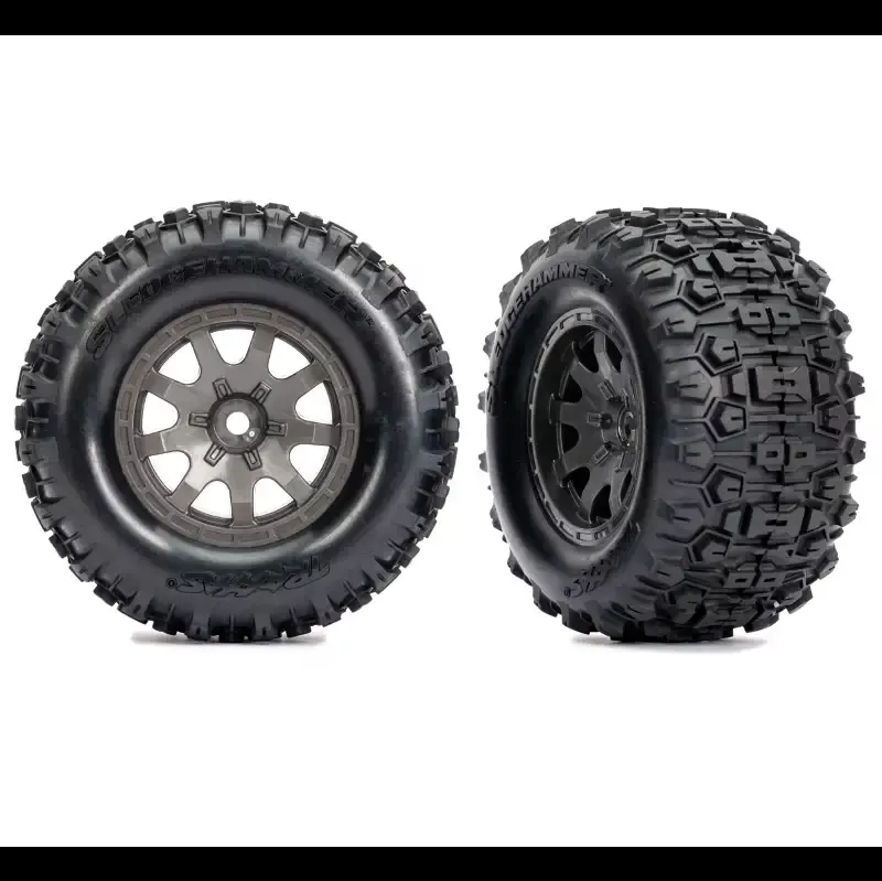 Gray Rear Wheels w/Sledgehammer Tires (2) :10770-GRAY
