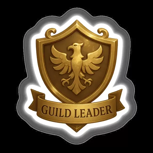 Guild Leader – RPG-Style Skill Badge (Gold Heraldic Emblem)
