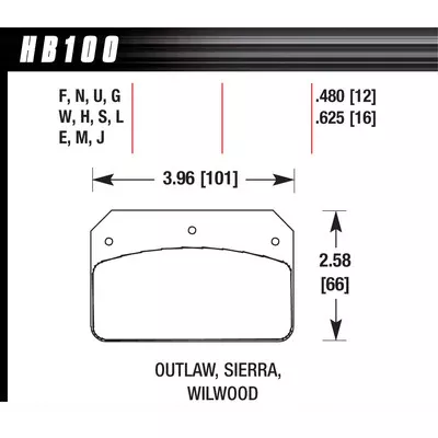 Hawk Brake Pads HB100M480 Dynalite/2000 Black