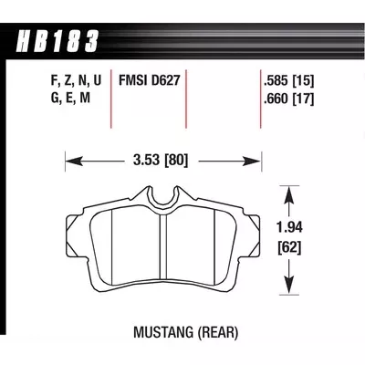 Hawk Brake Pads HB183F660 Performance Street Mustang