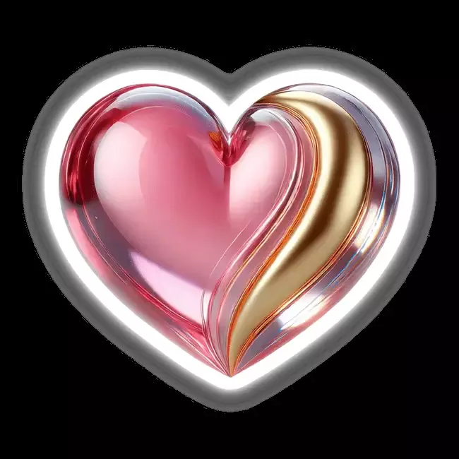 Heart Pink and Gold