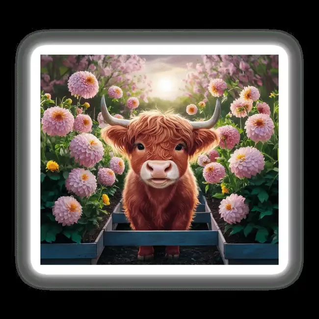 Highland Cow Dahlia Garden