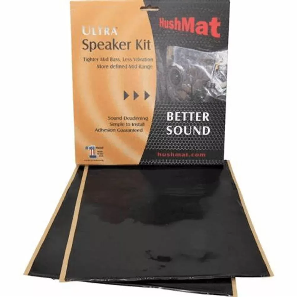 Hushmat 10110 Speaker Kit - 2 Sheets Of 10" X 10" Black Ultra Sound Deadening - 1.4 Square Feet