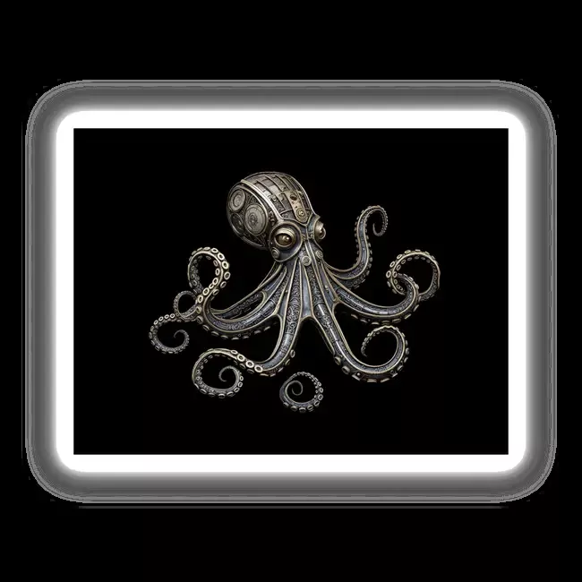 Intricate Steampunk Octopus with Brass and Silver Detailing