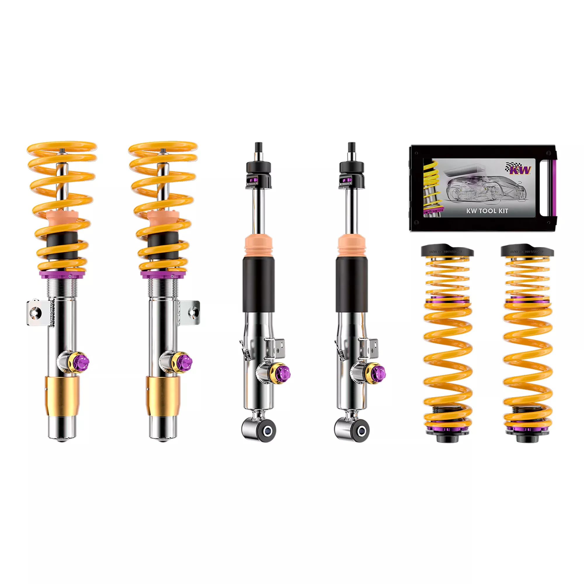 KW Suspensions 3A7200EB KW V4 Coilover Kit Bundle - BMW M3 (G80); M4 (G82); 2WD; incl Comp.