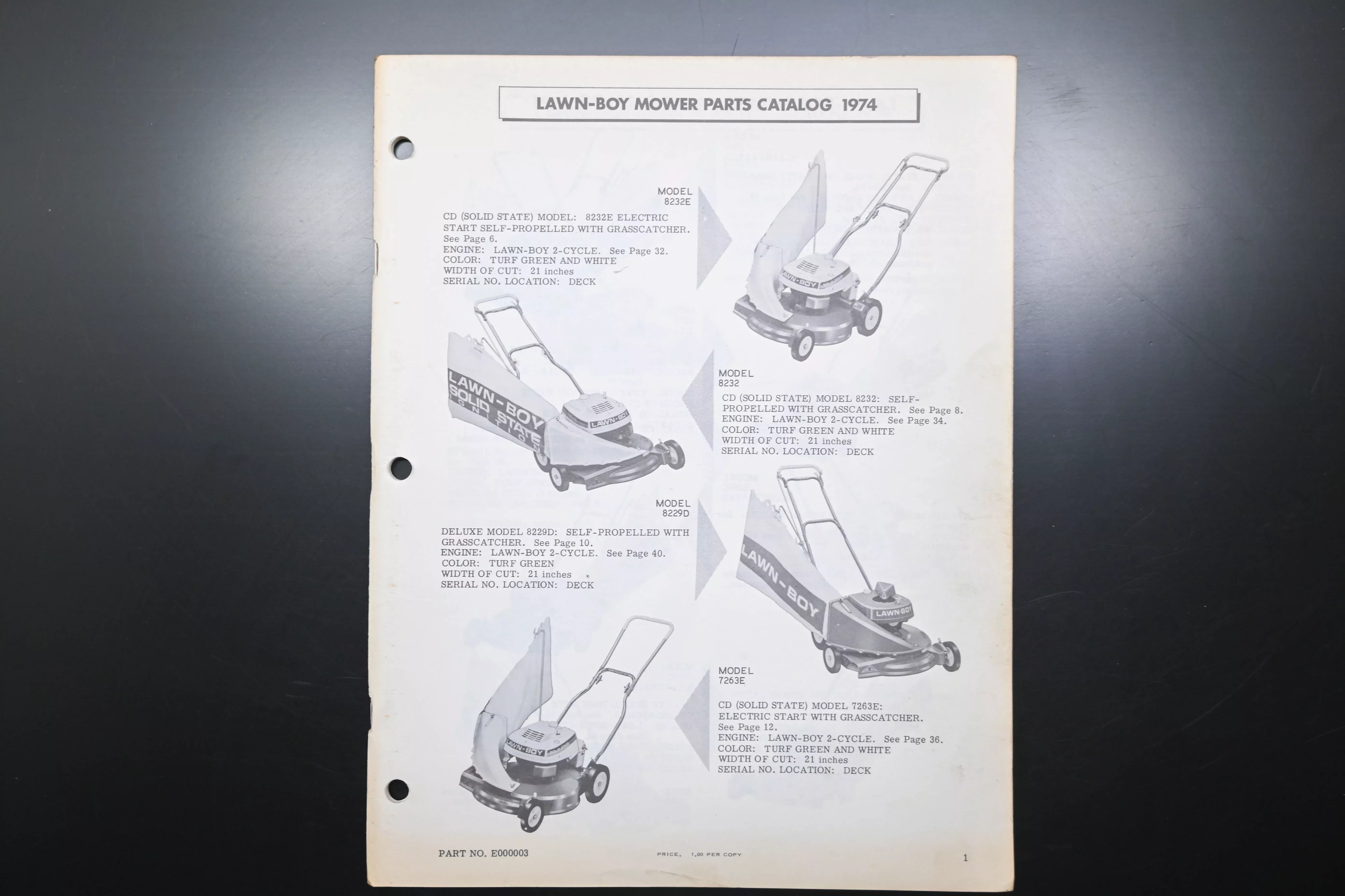 Lawn-Boy E000003 74 Mower Parts Catalog