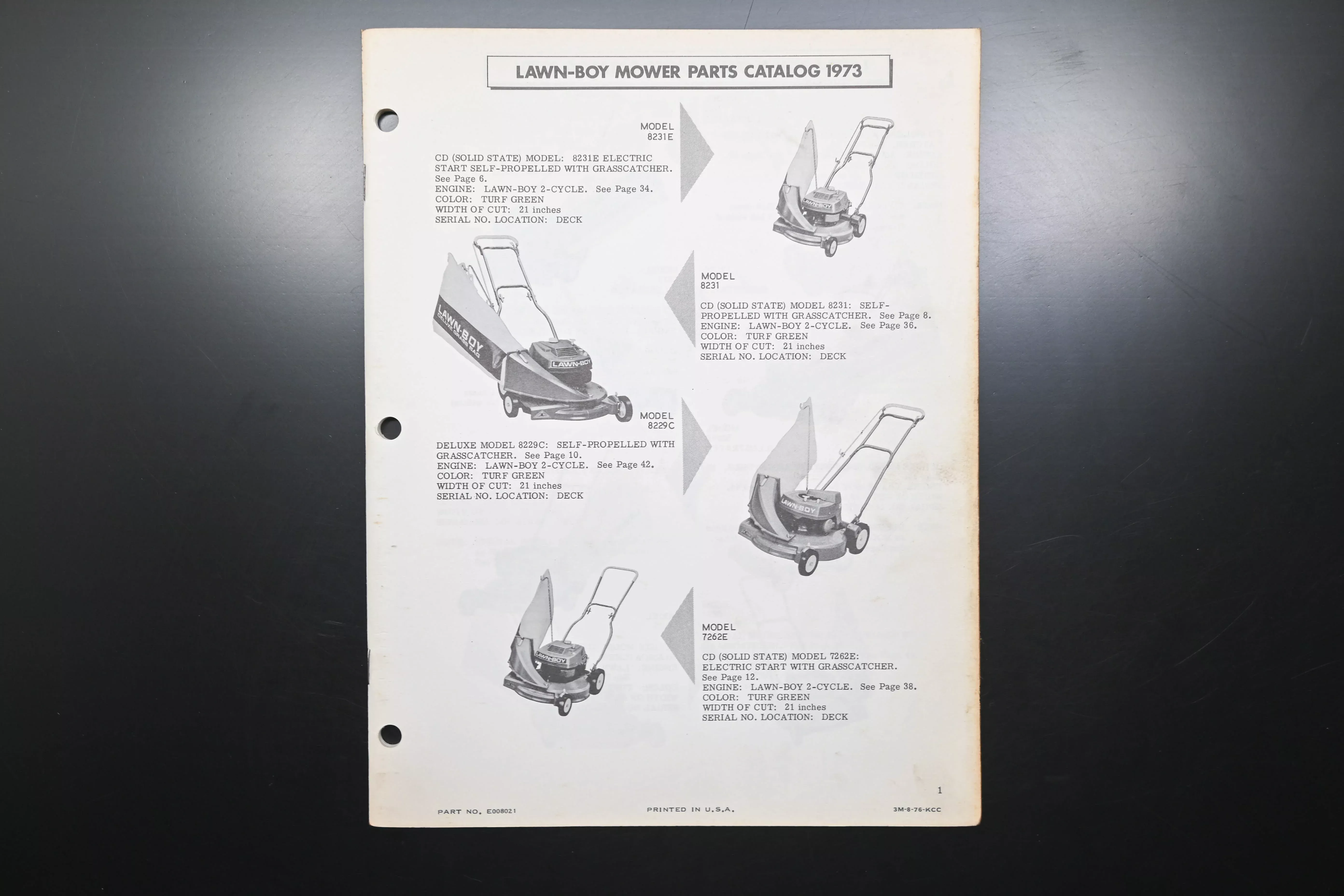 Lawn-Boy E008021 73 Mower Parts Catalog