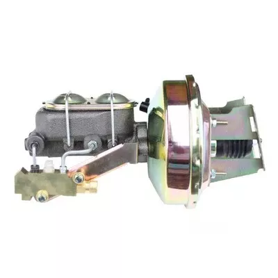 LEED Brakes 9-inch Power Booster, 1-1/8" Bore Master, Side Mount Valve, Disc/Drum (Zinc)