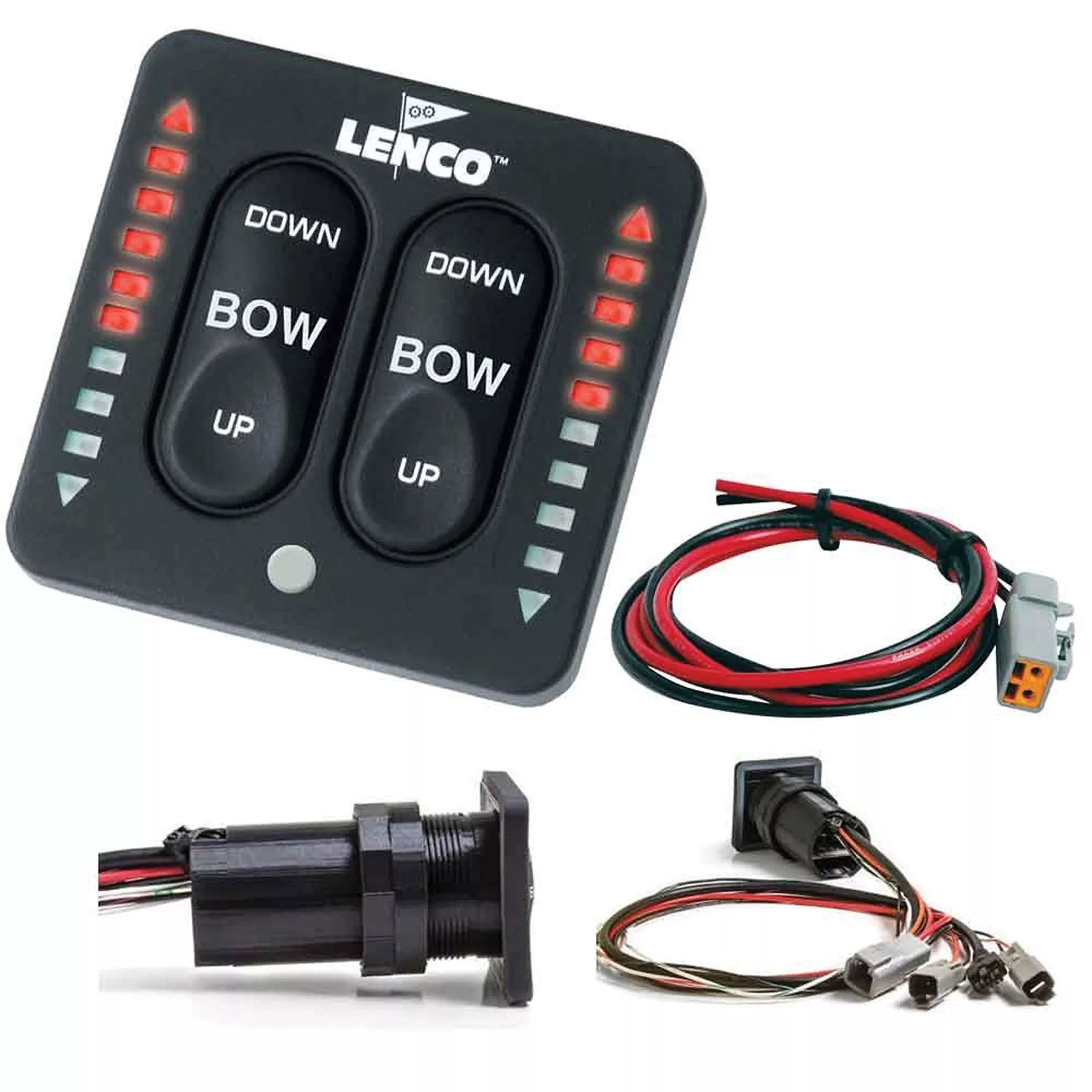 LENCO MARINE LED Indicator Tactile Switch Kit for Single Actuator Systems - Model 15170-001, Plastic, No Size, Color #13230