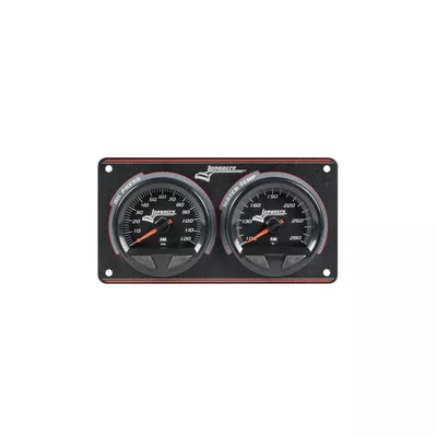 Longacre SMi™ Elite Waterproof Gauge Panel, 2 Gauge Oil Pressure/Water Temperature