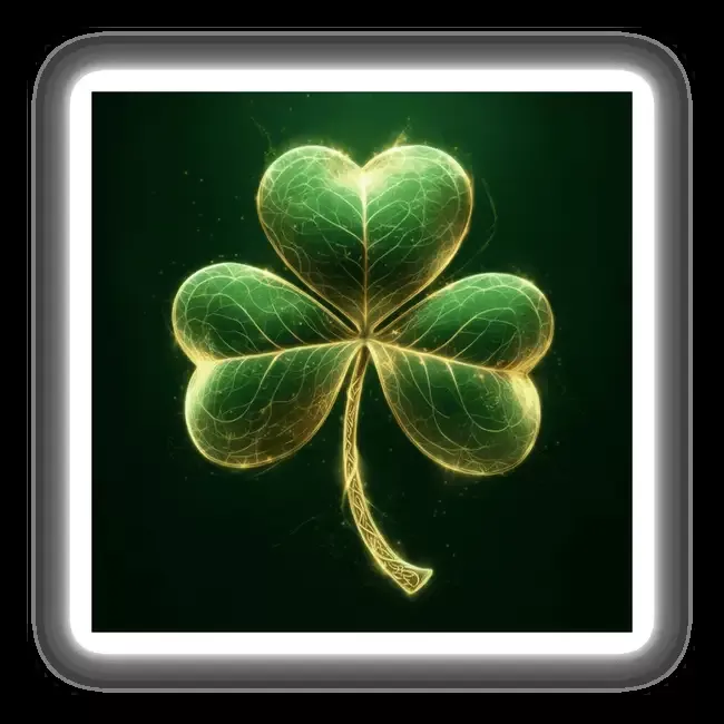 Luminous Shamrock – Glowing Green Clover with Delicate Gold Veins