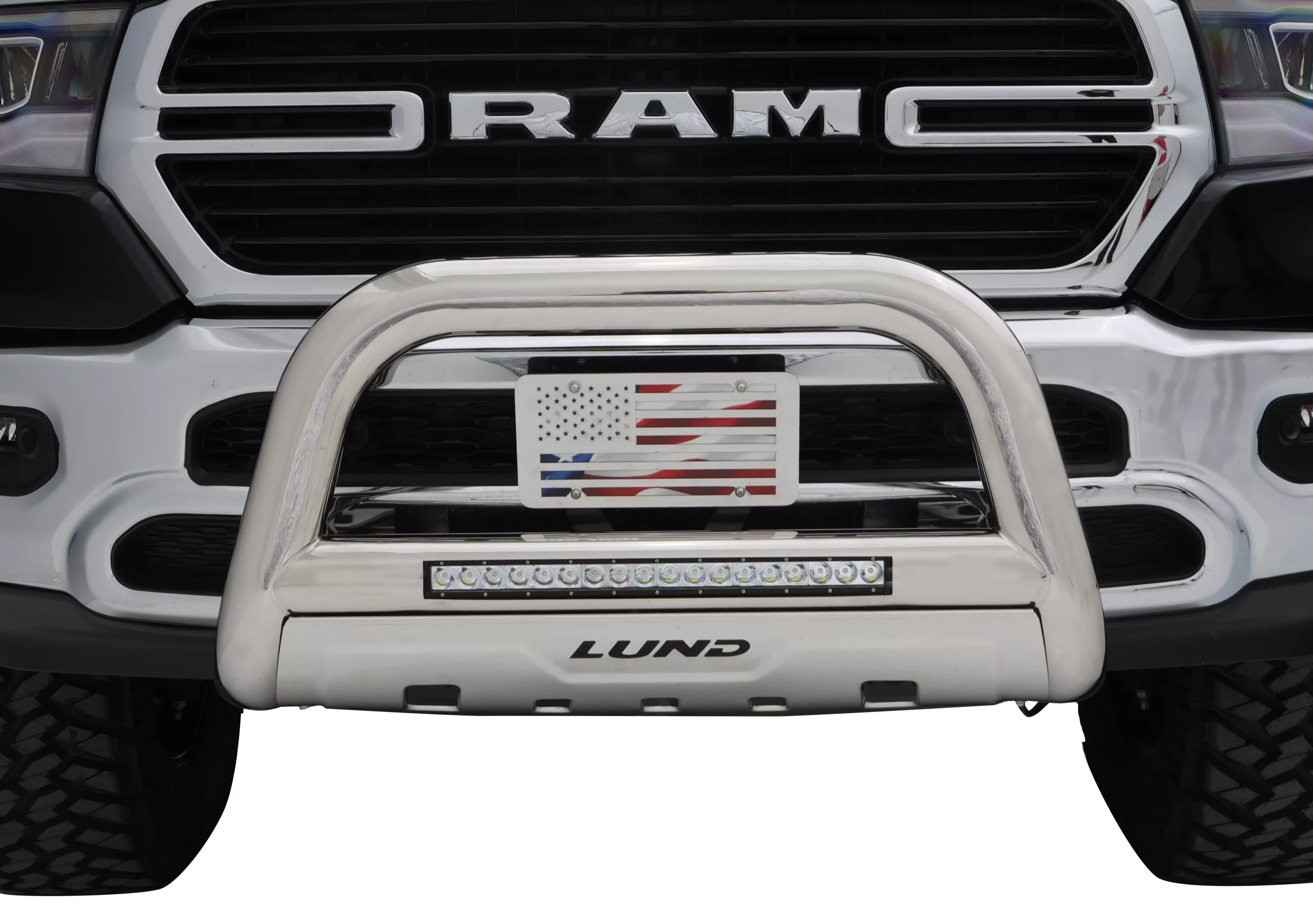 LUND 47021204 Bull Bar With Led Light Bar-Stainless Steel