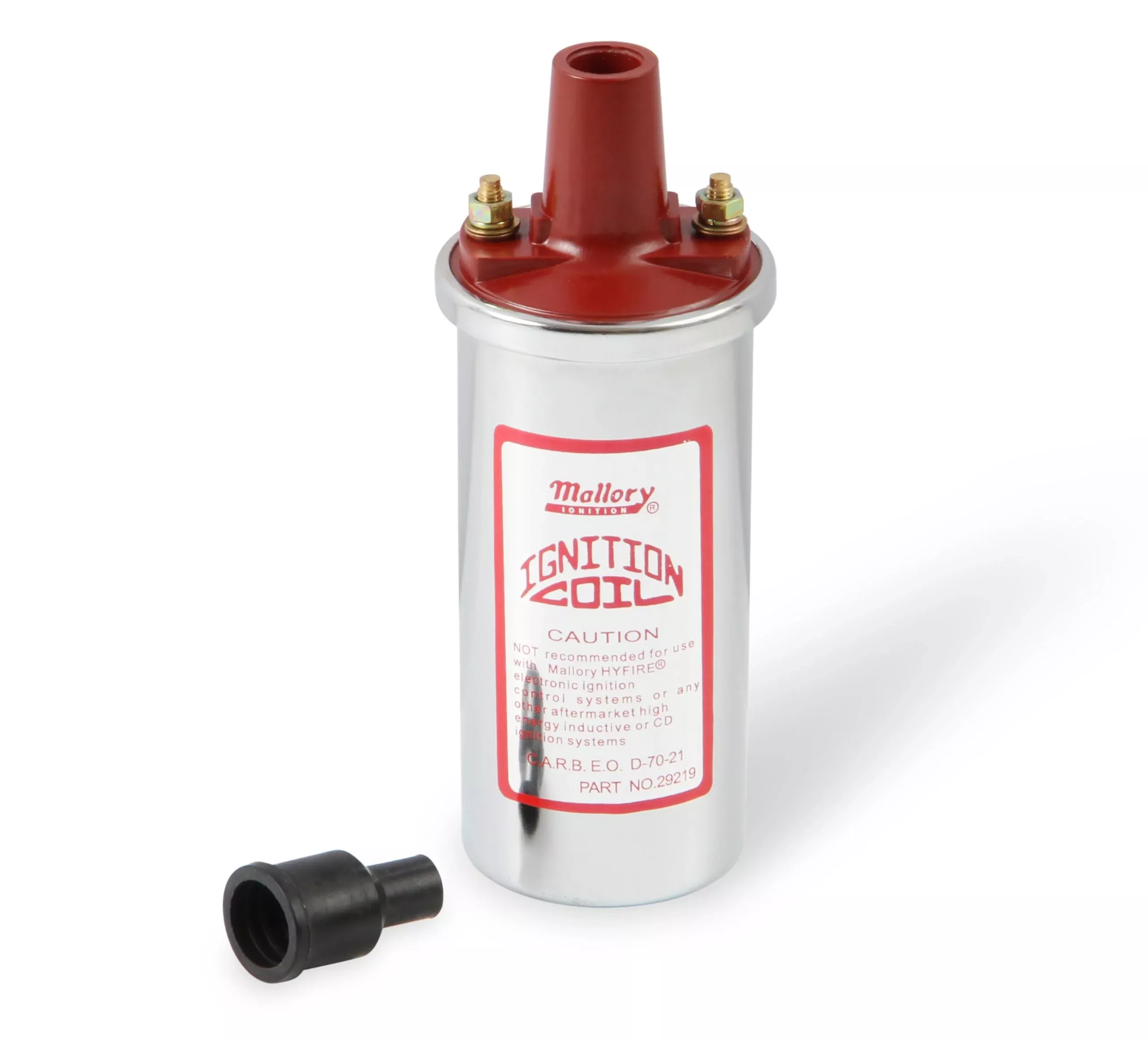 Mallory Ignition Universal Chrome Canister Coil, Model 29219, Plastic, No Color, No Size