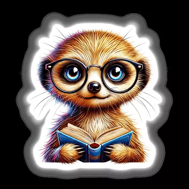 Meerkat With Reading Glasses Open Book