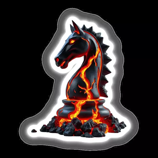 Molten Lava Chess Knight