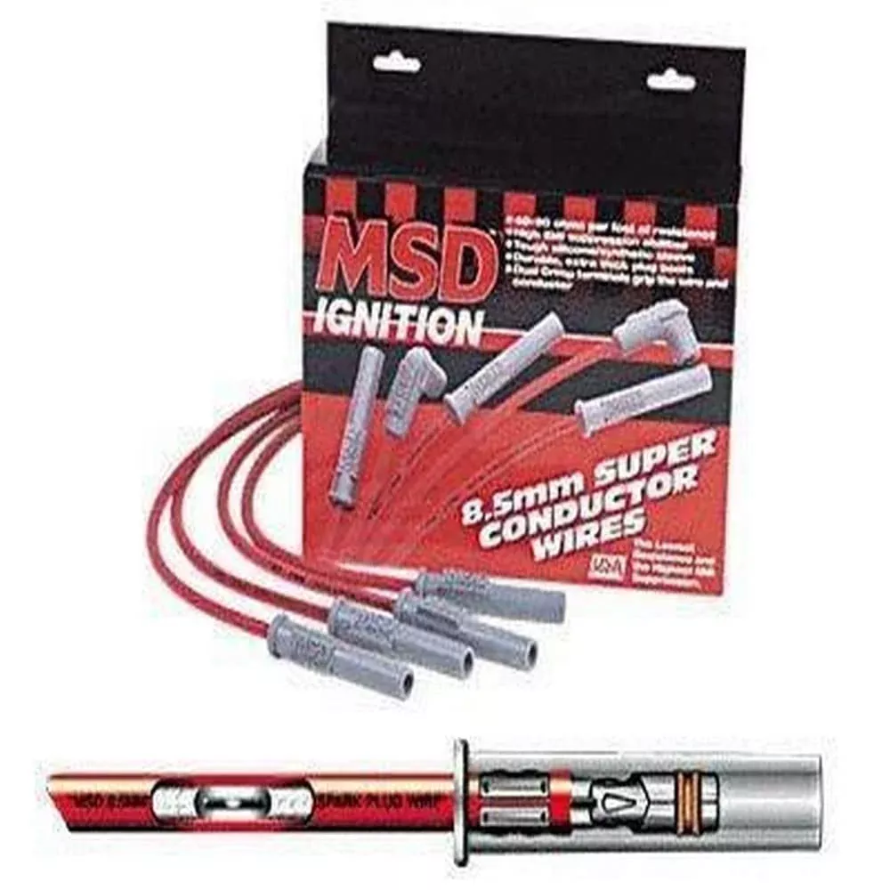 Msd 31779 Super Conductor Spark Plug Wire Set, Red