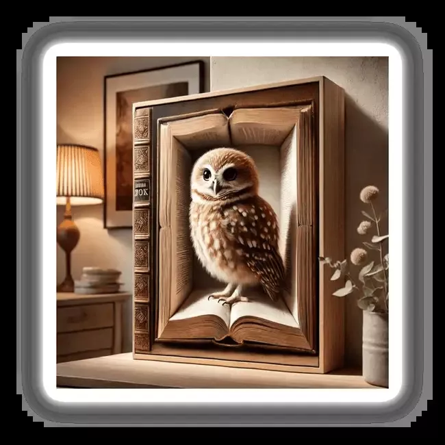 Owl in Hollowed Out Book