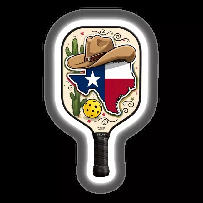 Pickleball Paddle Texas State Theme Cowboy Hat
