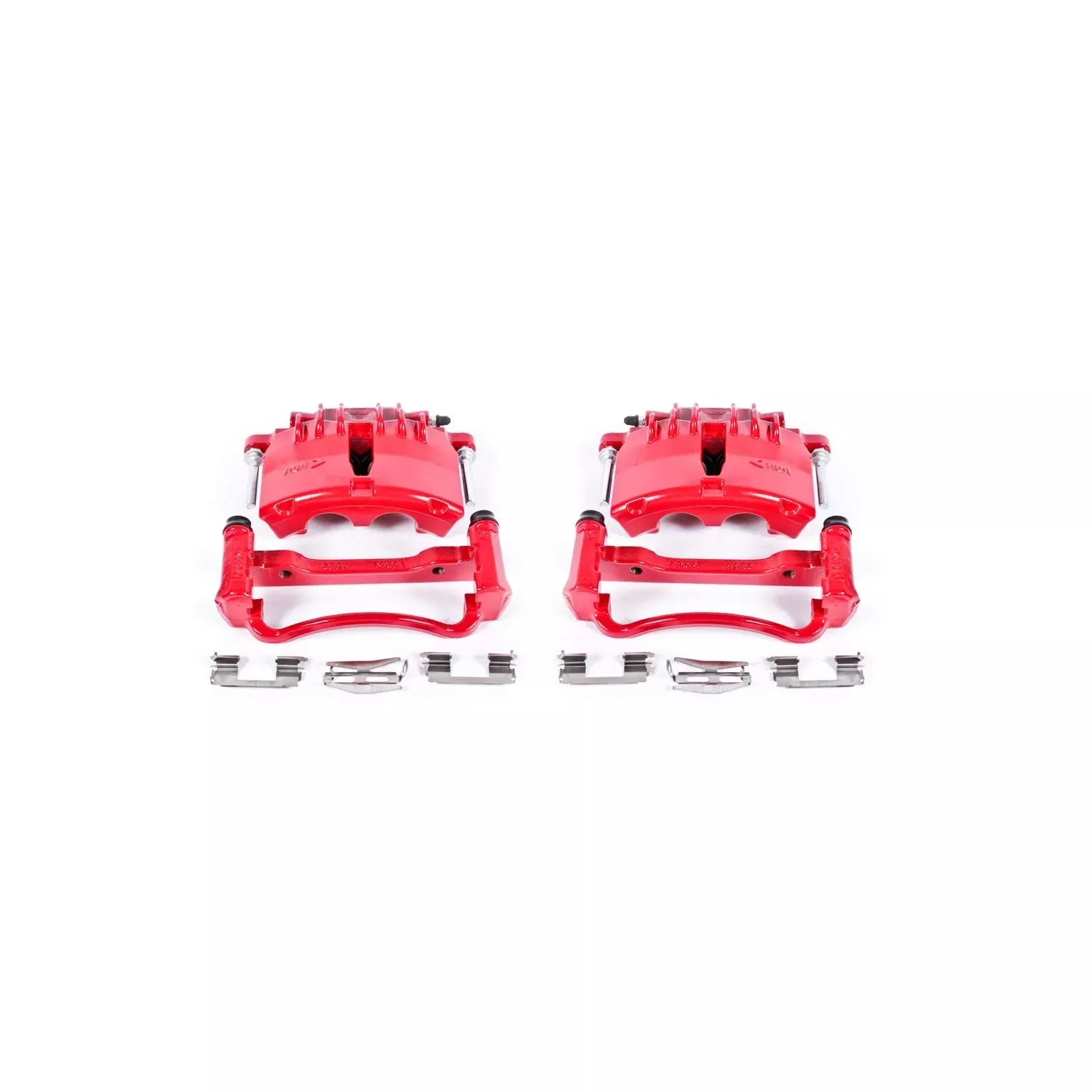 Power Stop Front S4722 Pair Of High-Temp Red Powder Coated Calipers For Ford Mustang 1999-2002 [Model Specific]
