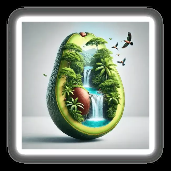 Rainforest Retreat Jungle Paradise Inside an Avocado