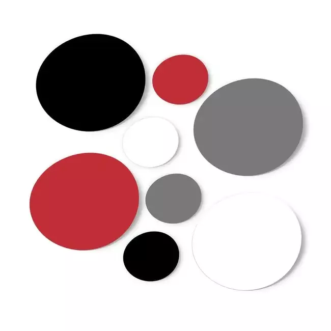 Red / White / Black / Grey Polka Dot Circles Wall Decals