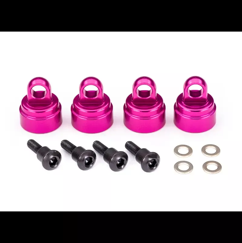 Shock Caps, Pink Aluminum (4): 3767P