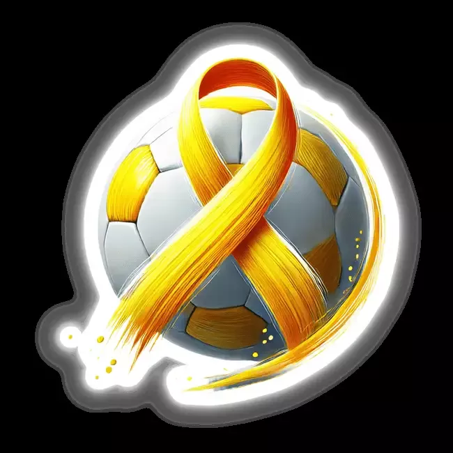 Soccer Ball Yellow Ribbon