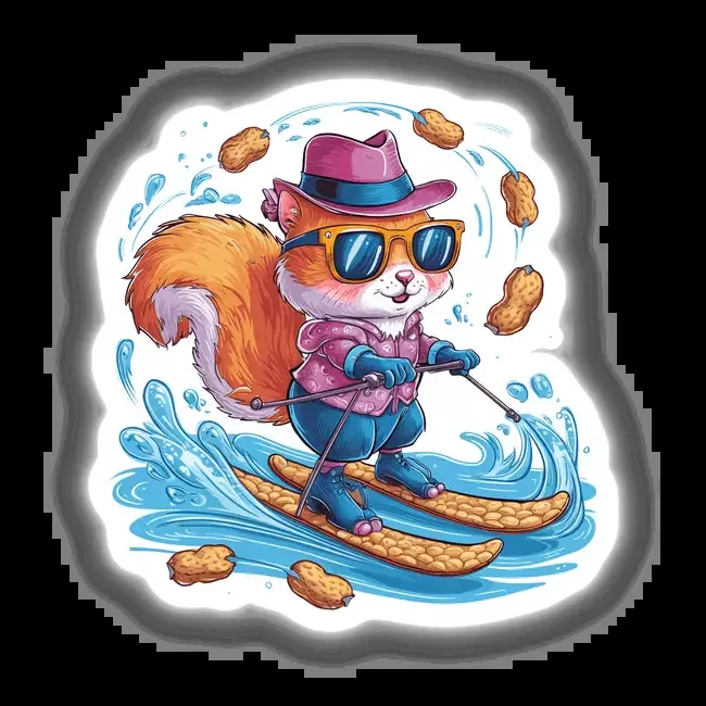 Squirrel Water Skiing on Peanut