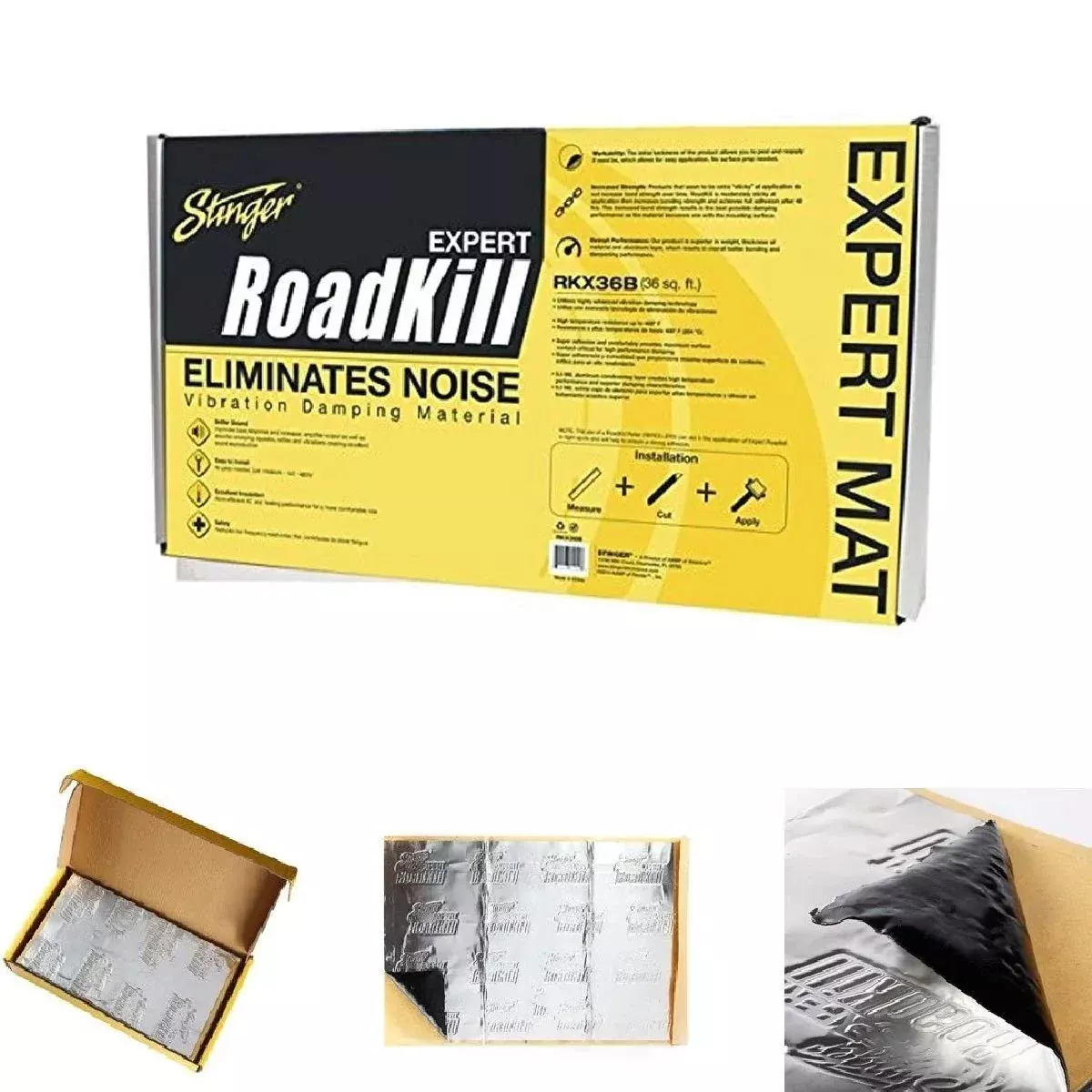 Stinger Rkx36B Roadkill Expert Series Sound Damping Material Bulk Pack (Silver)