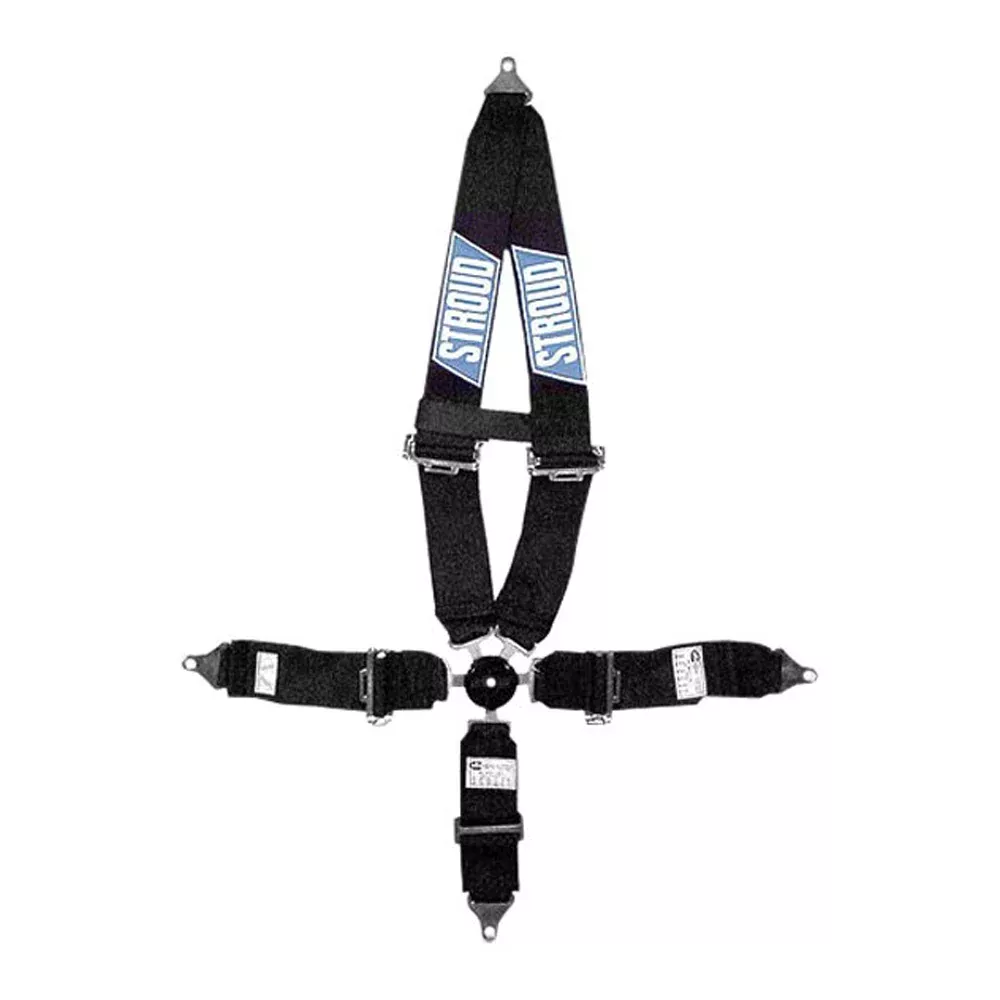 Stroud Camlock 5-Point Harness - V-Type Shoulder - Pull Down Adjust - Bolt-In - Black