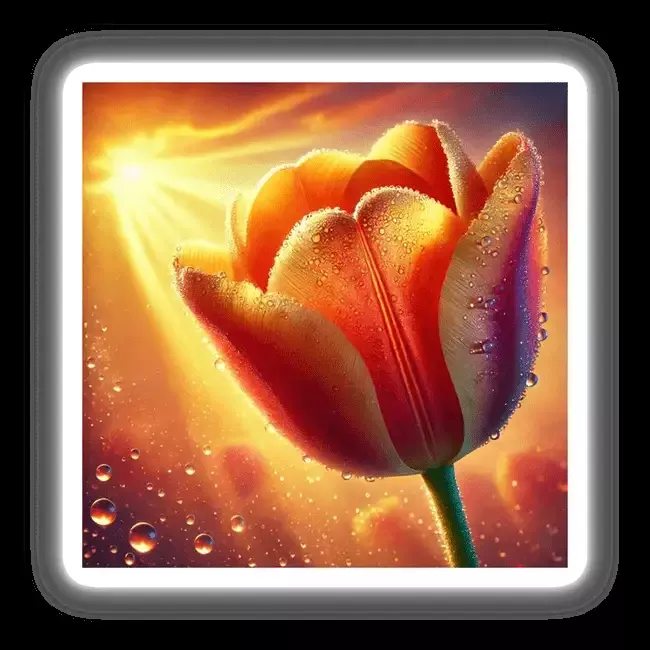 Tangerine Tulip with Dewy Glow