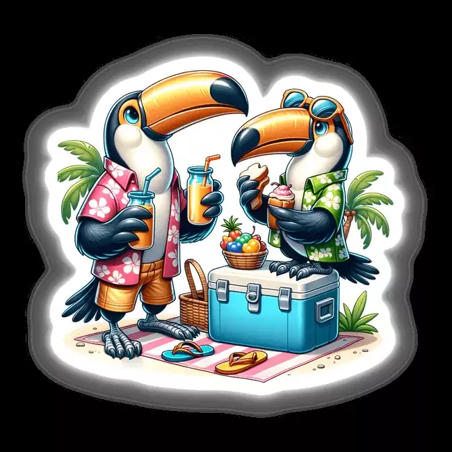 Toucan Birds Having a Picnic