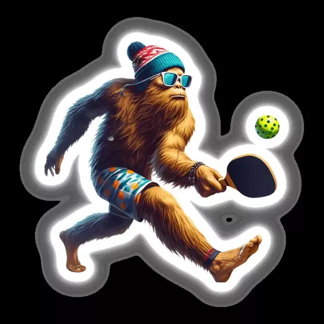 Trendy Bigfoot Playing Pickleball