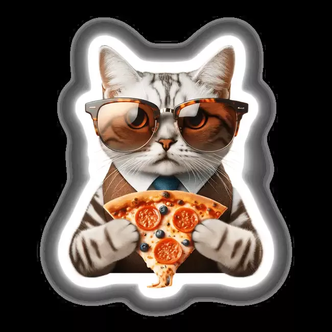 Trendy Cat with Pizza Slice