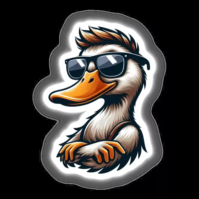 Trendy Duck Wearing Sunglasses