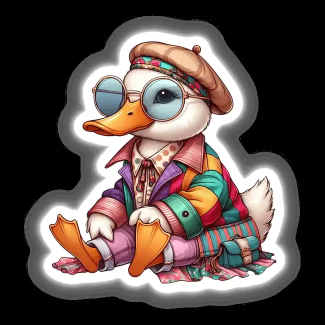 Trendy Duck with Glasses