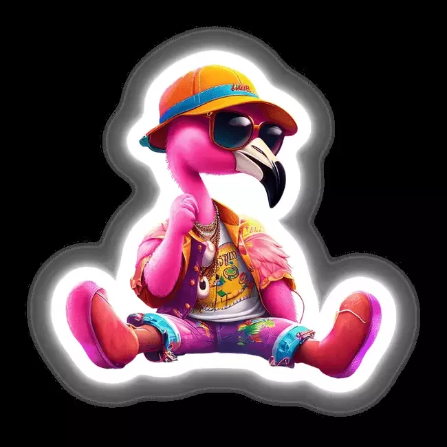 Trendy Flamingo Sitting Pretty