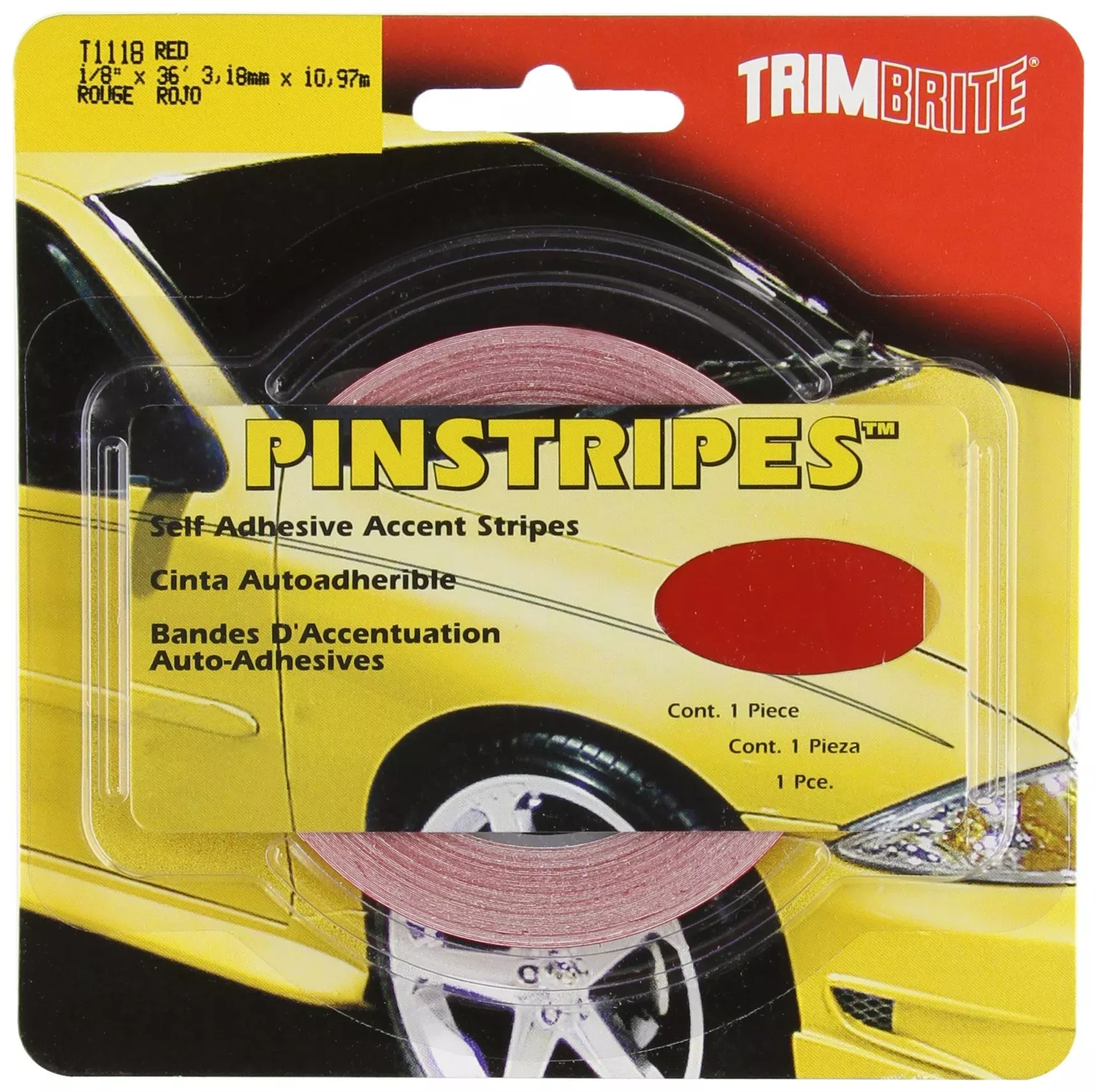 Trimbrite T1118 1/8 Pinstripe Tape Red