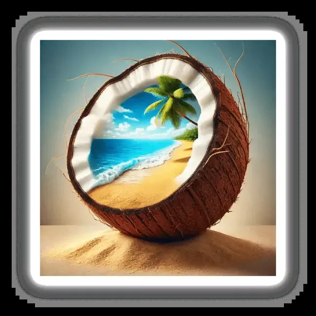 Tropical Escape Beach Paradise Inside a Coconut