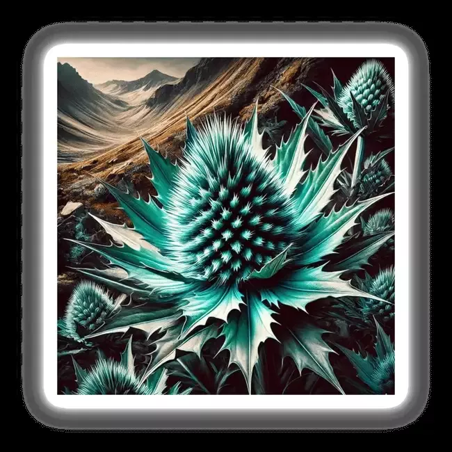 Turquoise Thistle with Spiky Petals