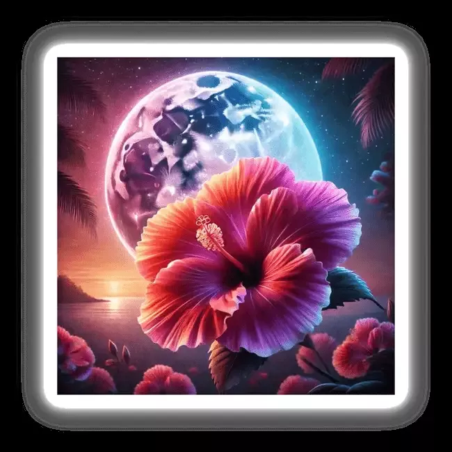 Twilight Hibiscus Blooming Under the Moonlight