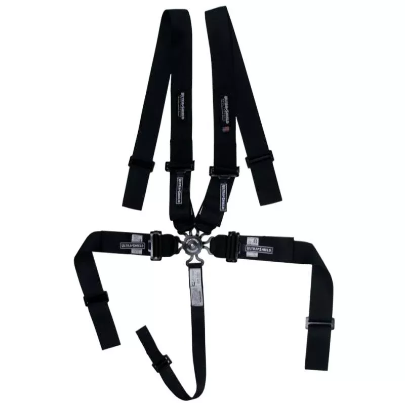 Ultra Shield Camlock 5-Point Harness - Pull Down Adjust - Bolt-In/Wrap Around - Individual Harness - Junior - Black