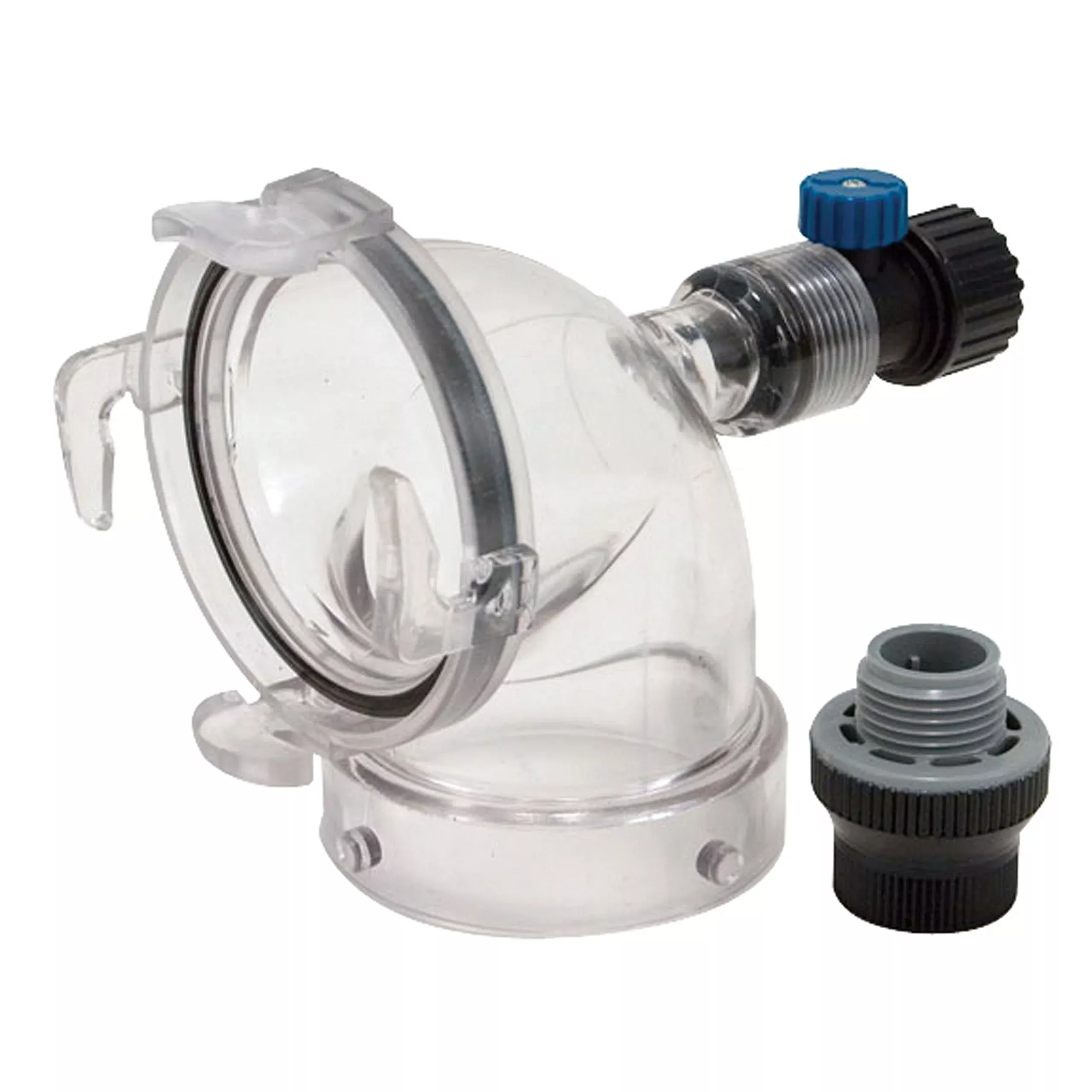 Valterra F02-4110 90° RV Hydroflush - Clear Plastic Standard Size Waste Valve