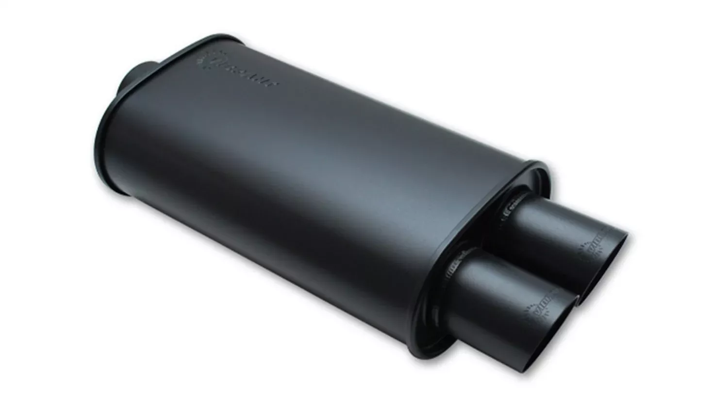 Vibrant Performance 1149 Flat Oval Muffler, 3" Stainless Steel, Black Finish