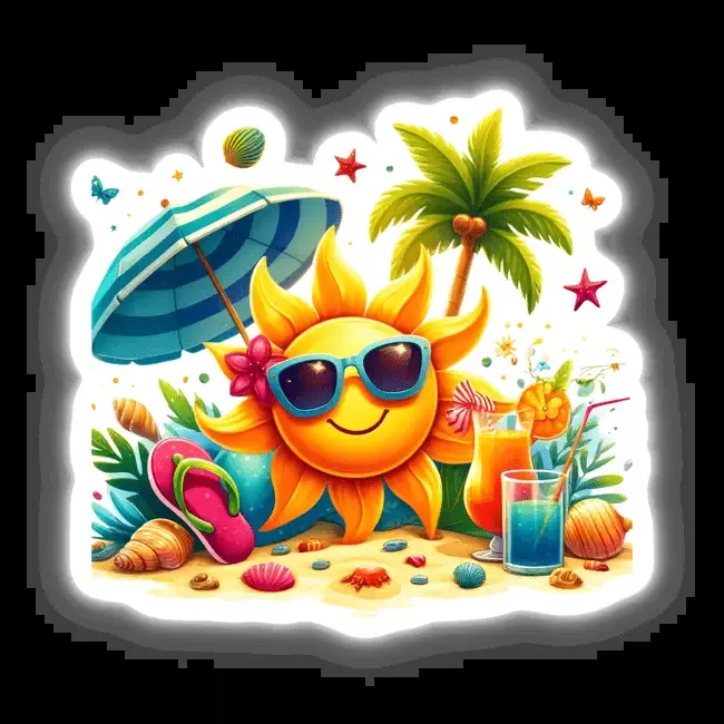 Vibrant Summer Beach Theme Sun