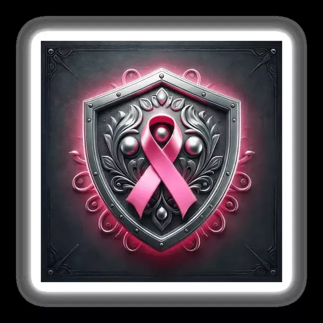 Warrior’s Shield – Pink Ribbon Embossed on a Shield