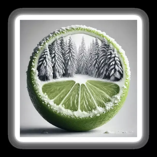 Winter Oasis Snowy Forest Inside a Lime