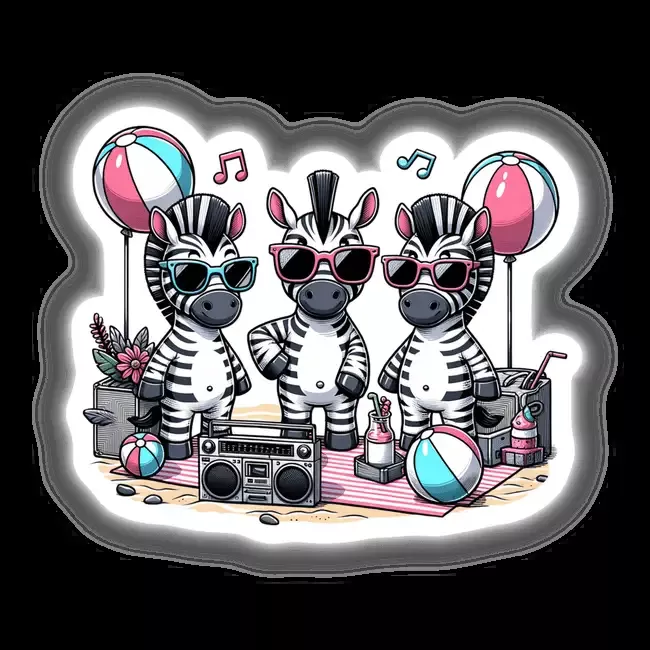 Zebra Beach Party Sunglasses Boombox